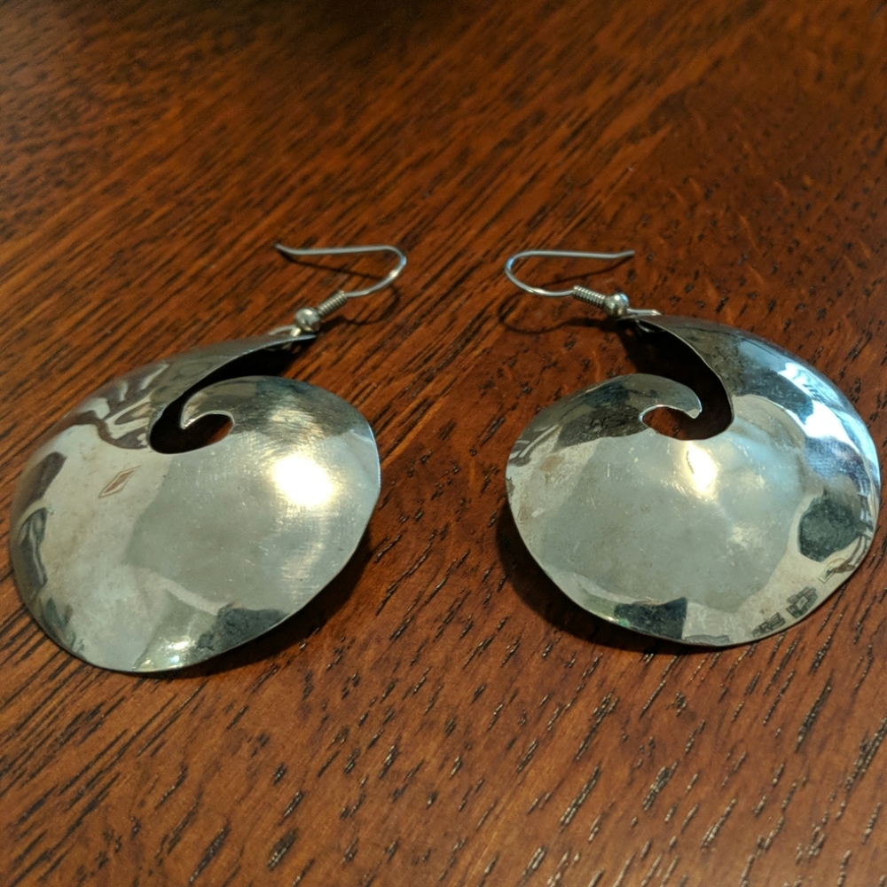 VINTAGE Cute curly silver earrings UNIQUE